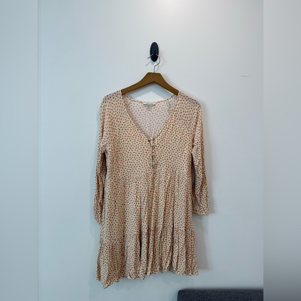 American Eagle Outfitters Cream Floral Mini Dress